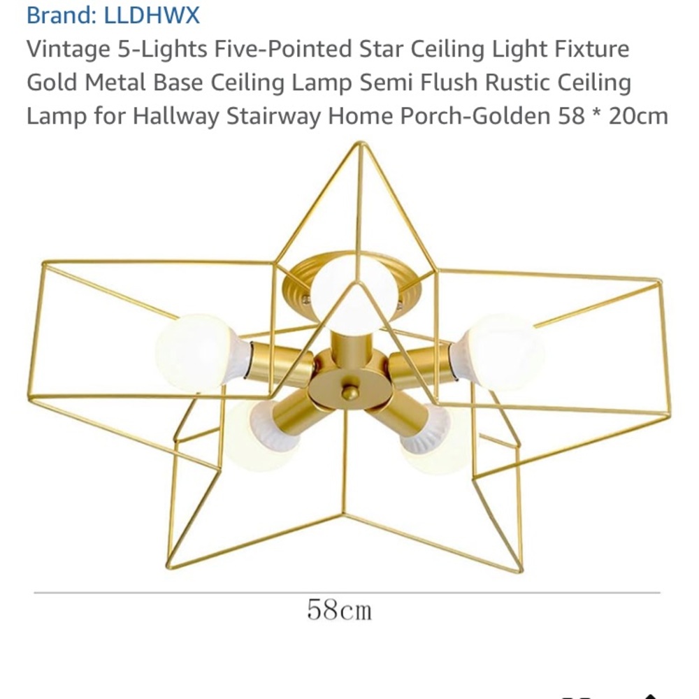 Gold Geometric Star Accent Light